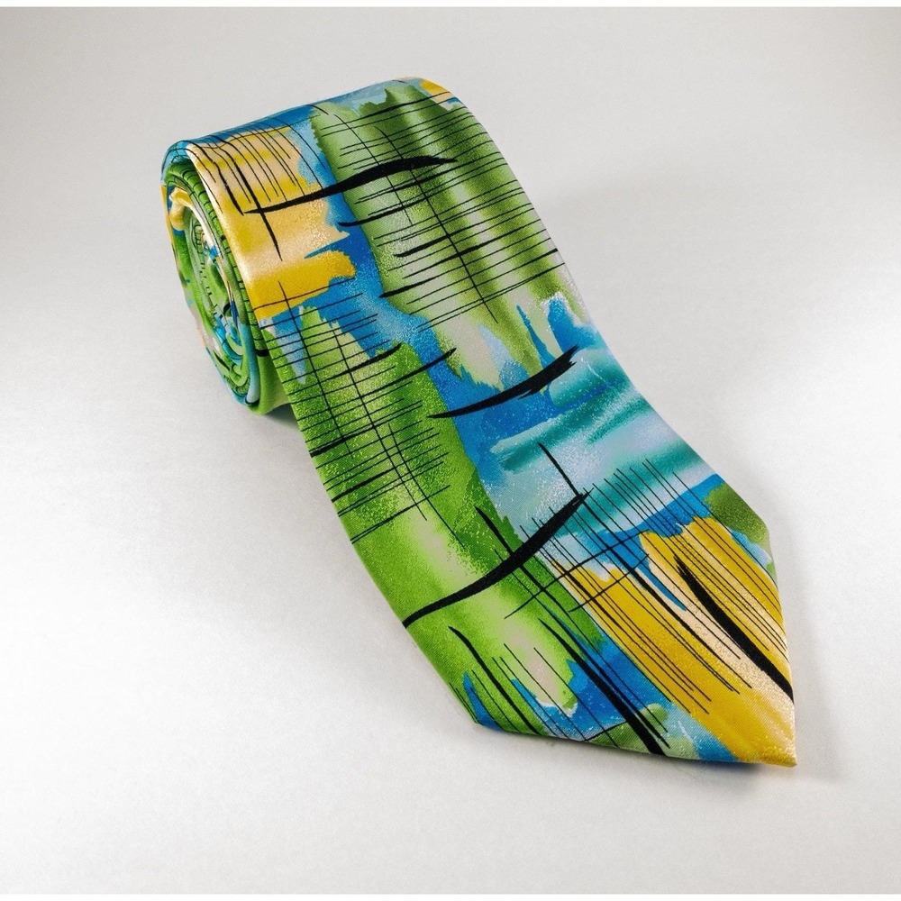 Vtg Jerry Garcia Tie, Poet Absorbs the War, Collection 69, Wearable Art, Silk